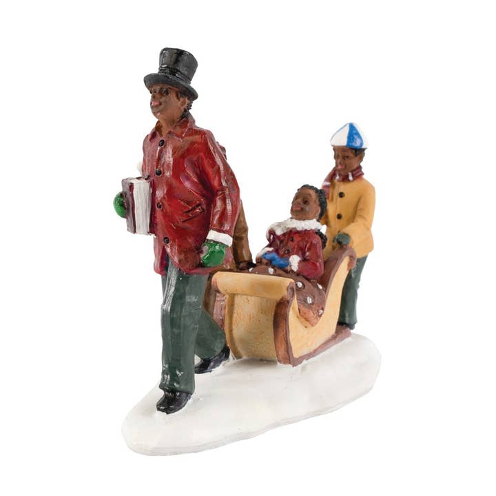 Mann zieht Schlitten für den Großhandel von Forever Gifts Inc.