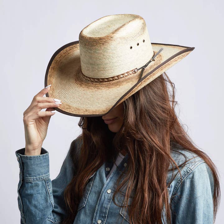 TAN Mexican Palm Cowboy Hat - Laredo for wholesale on Faire