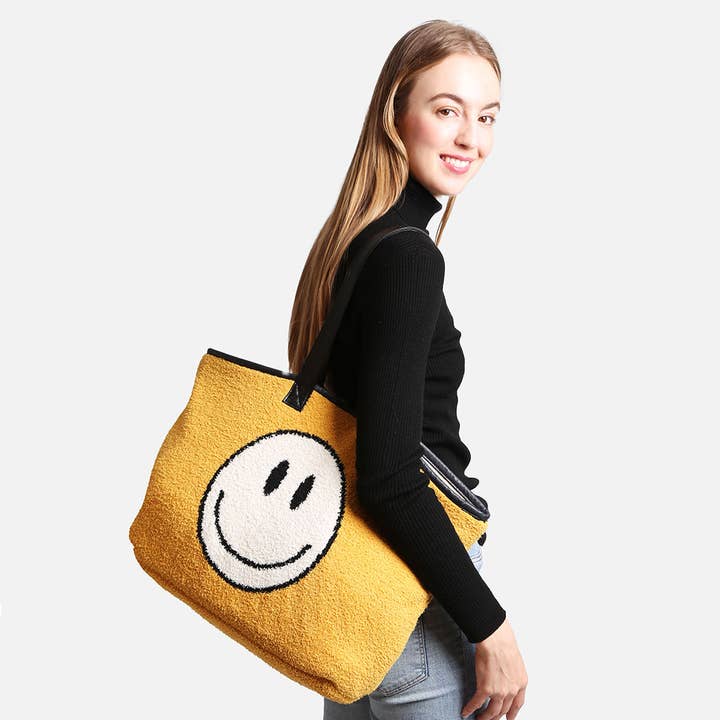 Fashion City - Vente Tote bag – femme - Sac fourre-tout de luxe doux à imprimé Happy Face2