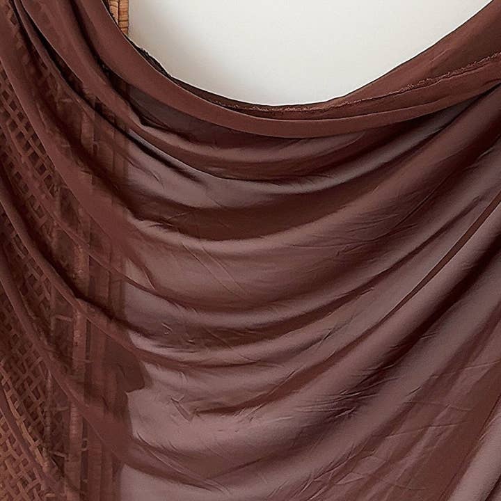 GalaTextile - Venta al por mayor Tela - Tela de chifón marrón al mejor precio de Yard High, multigasa para cortinas, ropa, telón de fondo, camino de mesa, tela transparente, gasa transparente, boda