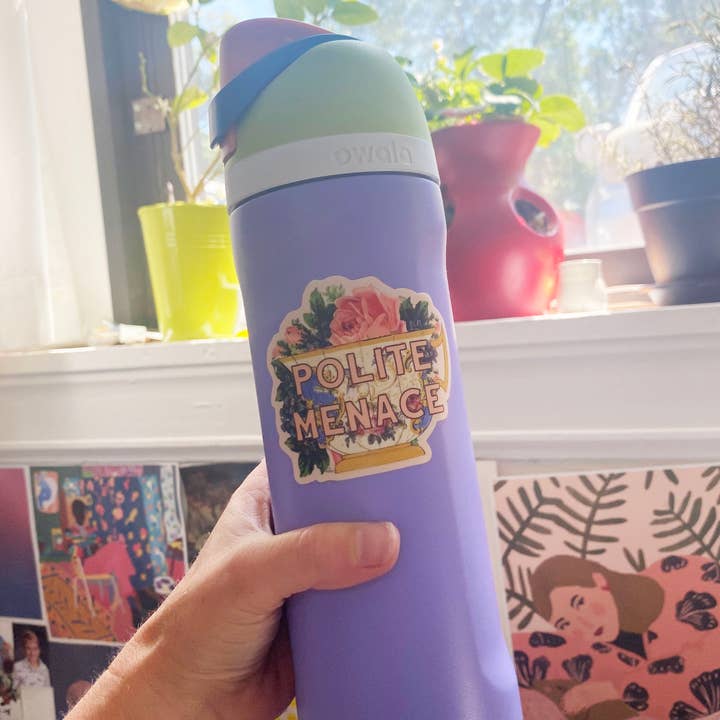 The Coin Laundry - Wholesale Sticker - Polite Menace Teacup Funny Sticker 2