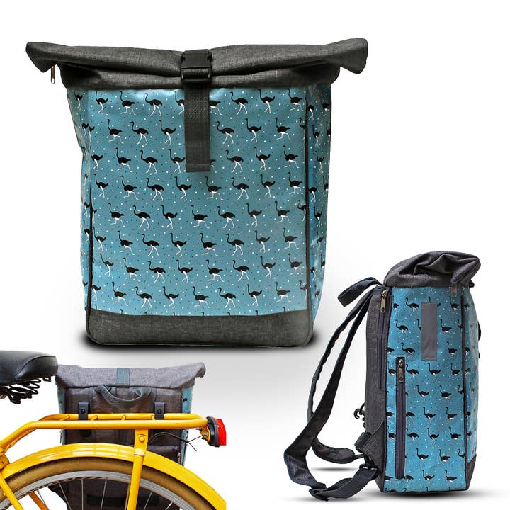 Ikuri - Wholesale Biking Accessories - 2 in 1 Bicycle Bag / Backpack Combo Carrier Avestruz