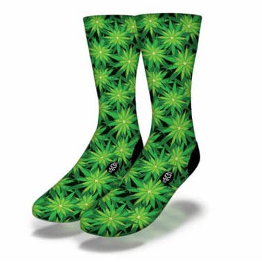 Savvy Sox - Wholesale Socks - Unisex - CANNABIS FLOWER FOREST Fun Weed Socks (Green)