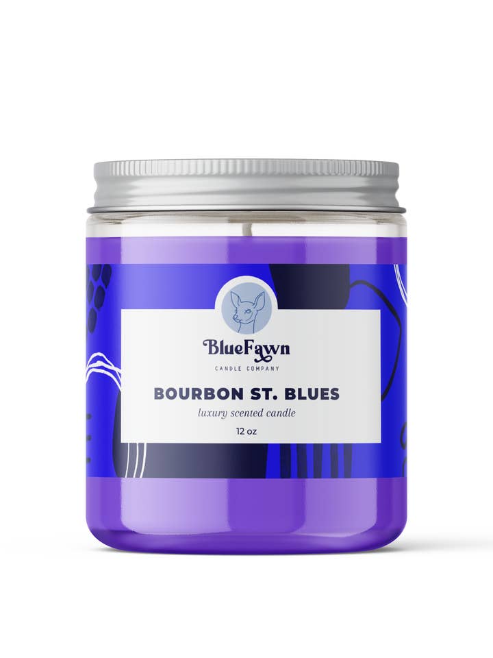 Bourbon St. Blues - Bourbon and Vanilla Scented Candle for wholesale by Blue Fawn Candle Company