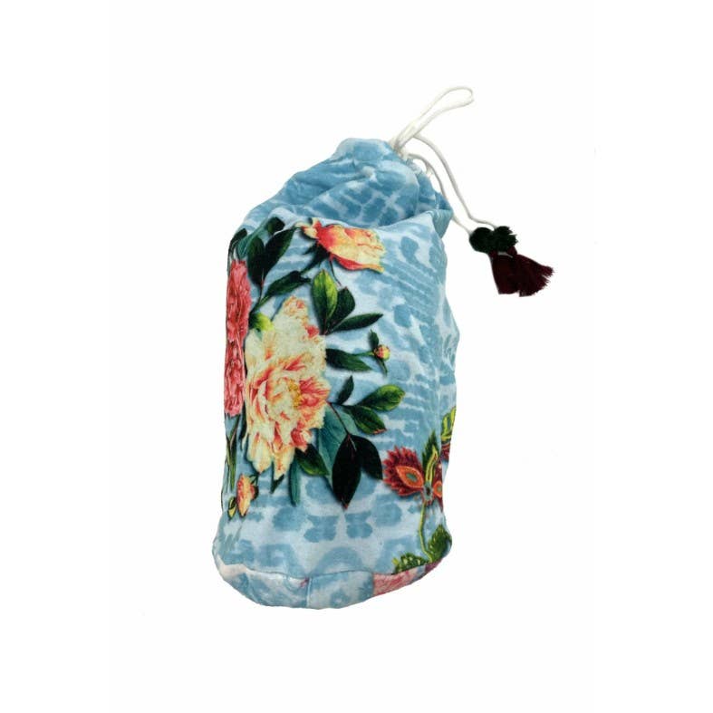 Tolani - Wholesale Throw Blanket - Gia Teal- Printed Plush Reversible Blanket 4