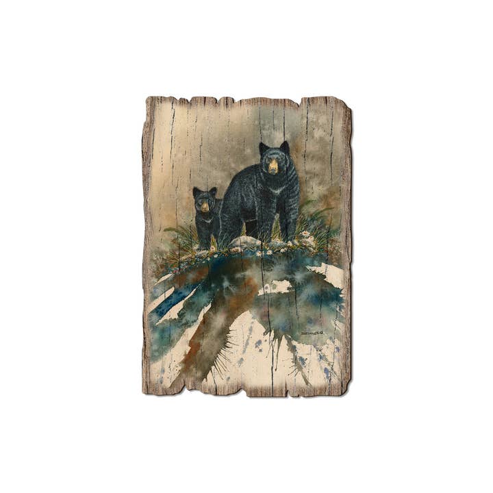 DaydreamHQ - Wholesale Postcard - Steppin' Out Bears - Wood Rustic Edge Postcards & Magnets