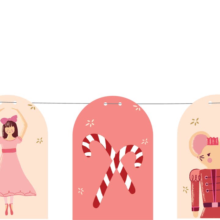 HOL25-GR2-Guirlande en papier avec icônes de casse-noisette pour la vente par Gatherings by Curated Paperie