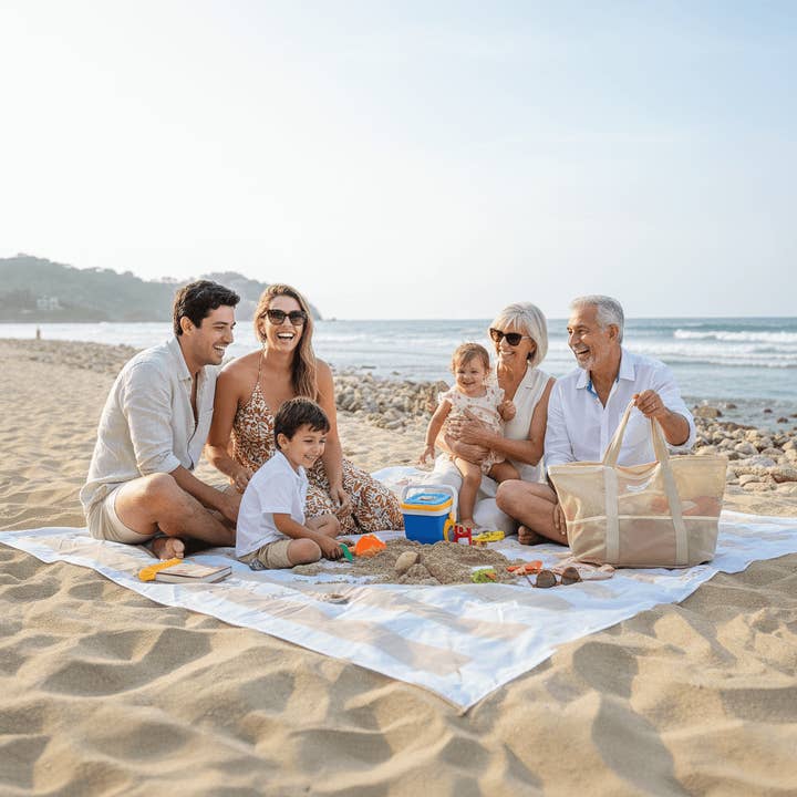 Mesh Beach Tote with Pull-out blanket for wholesale by SunSpot