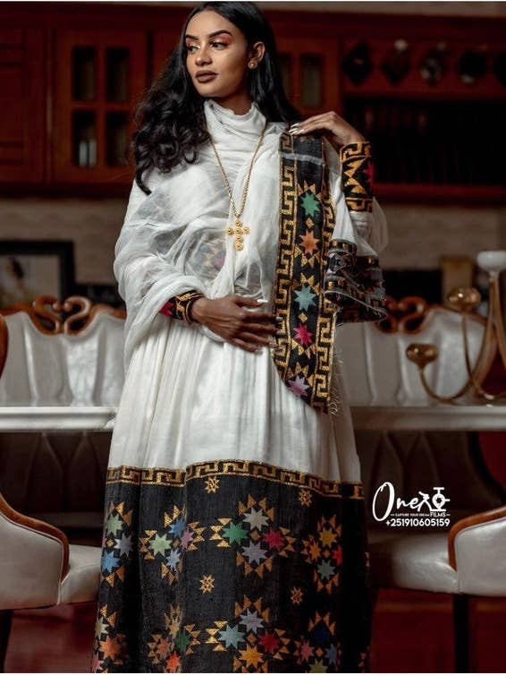 Brhan – Großhandel Kaftan – Damen – Schwarze Habesha Kemis