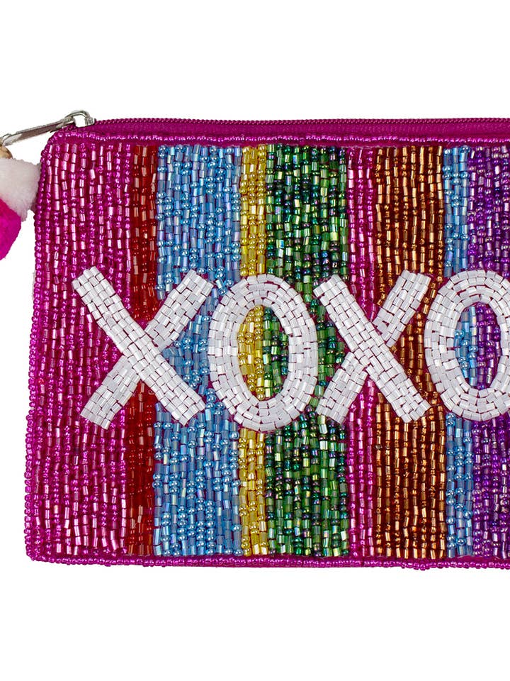 Porte-monnaie perlé XOXO STRIPE pour la vente par Ole