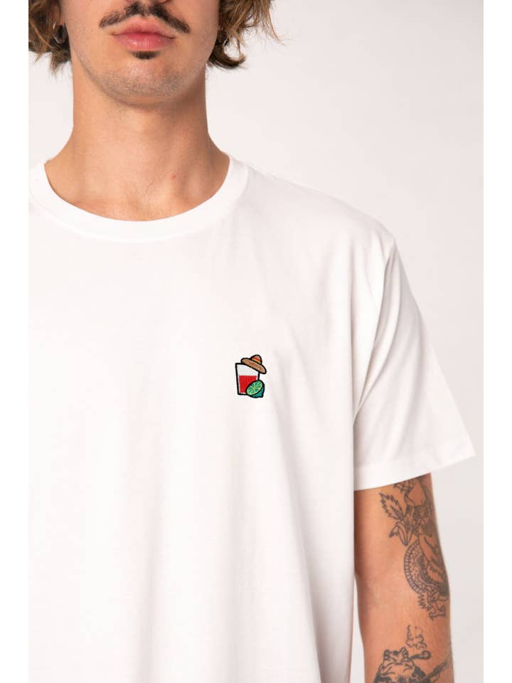 Fashion Drinks - Wholesale T-Shirt - Men's - Mexican | Embroidered men's organic cotton t-shirt