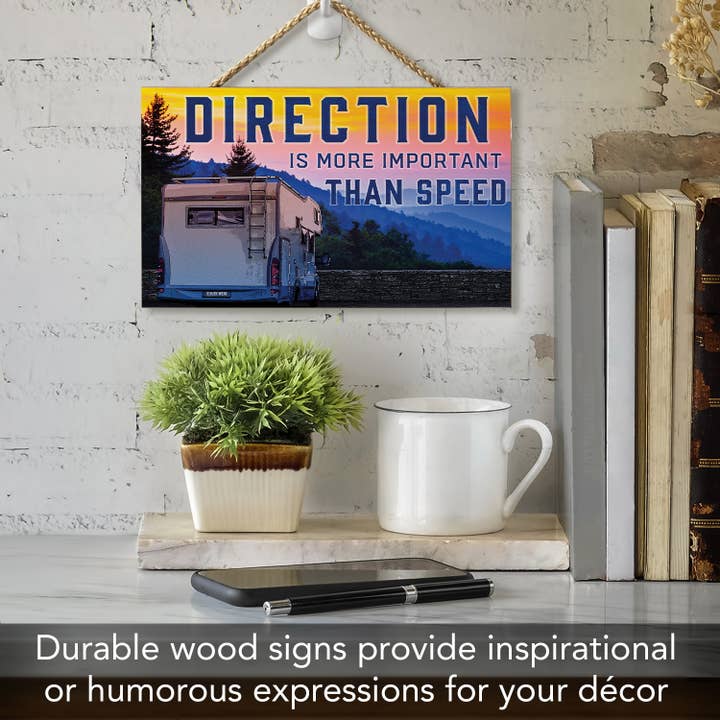 Conimar Promotions - Wholesale Sign - "Direction" Hanging Wood Wall Sign 9.5" x 5.75" 1