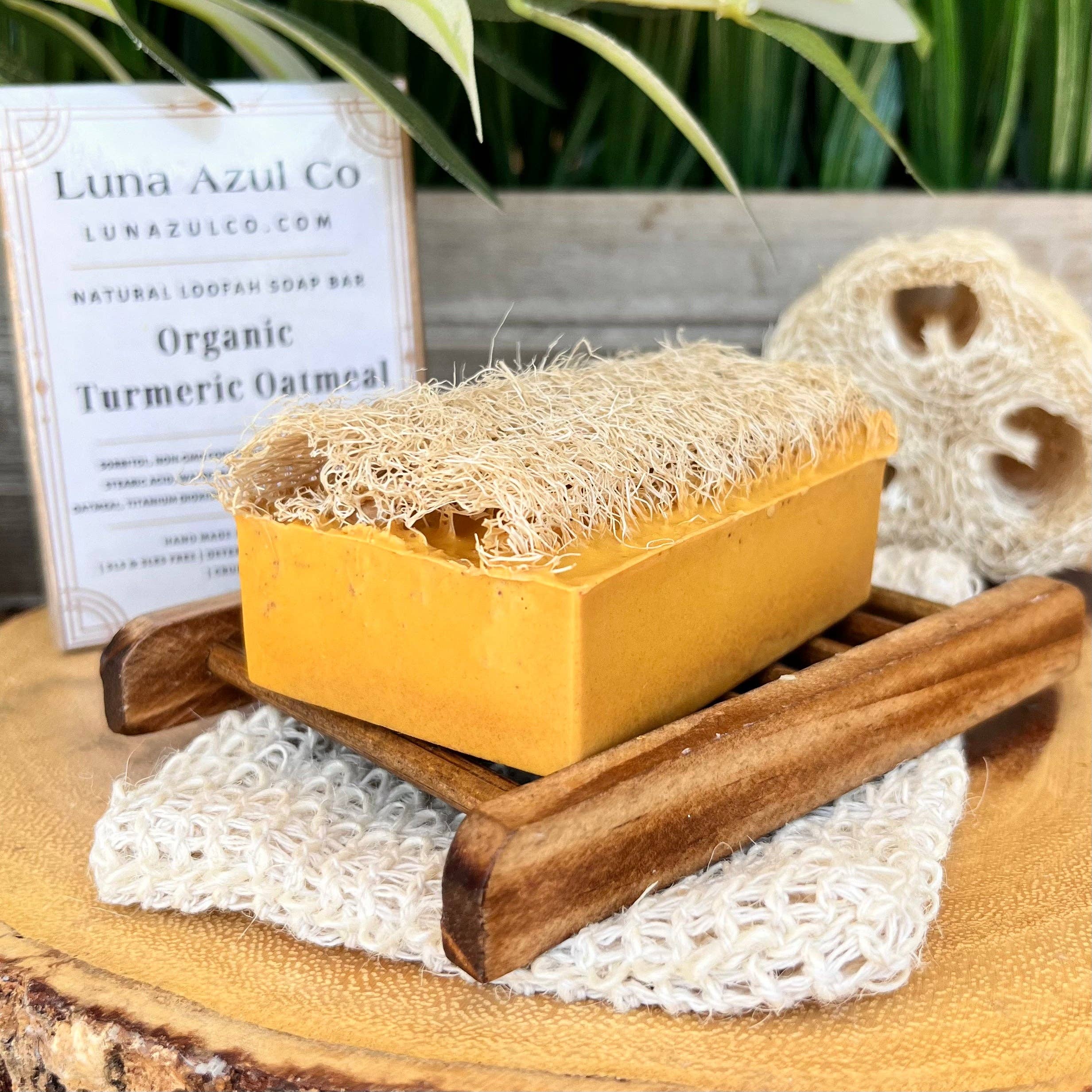 Luna Azul Co - Wholesale Bar Soap - Turmeric Oatmeal Loofah Soap Bar