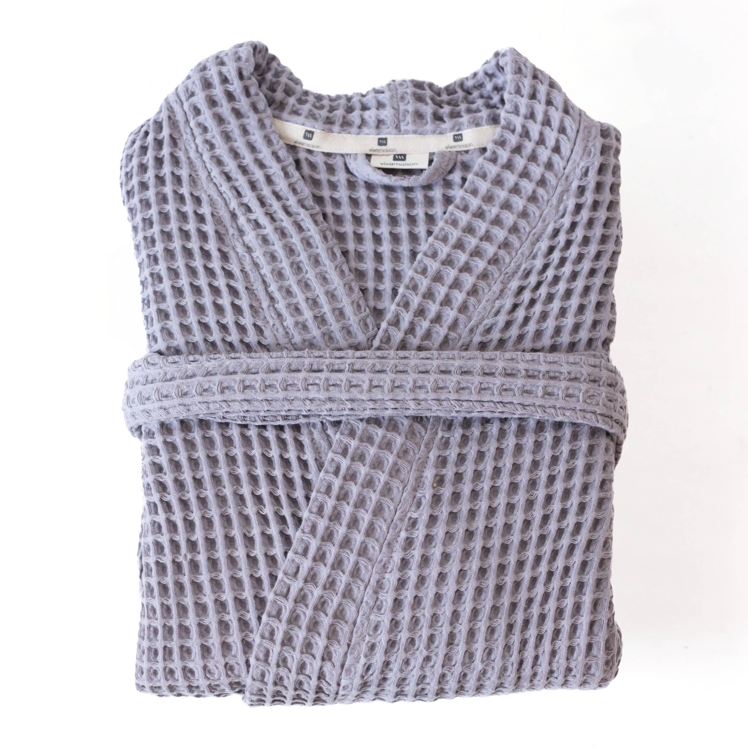 Vivamaison - Wholesale Robe - Unisex - Luxurious Waffle Kimono Bathrobe, 100% Cotton, Unisex Style26