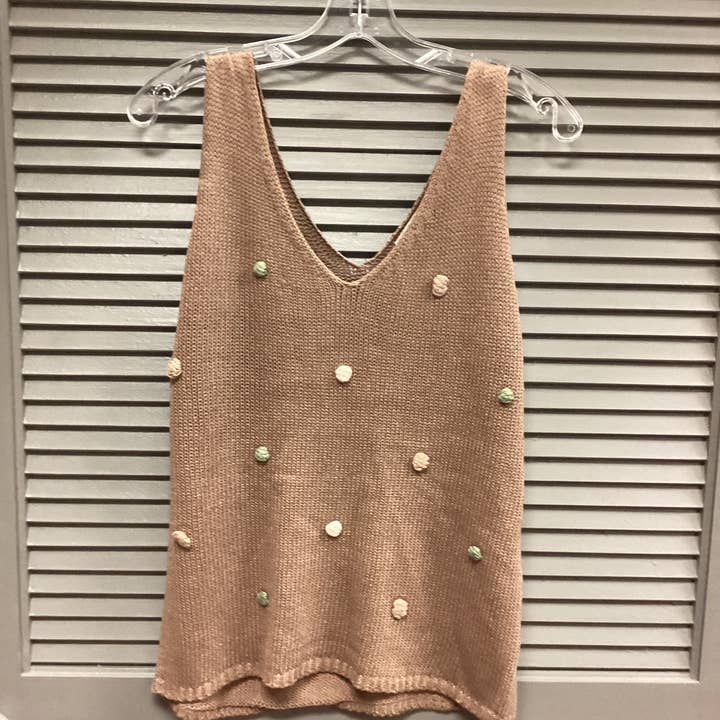 Brown Pom Pom Top for wholesale by Wooden Elephant Boutique