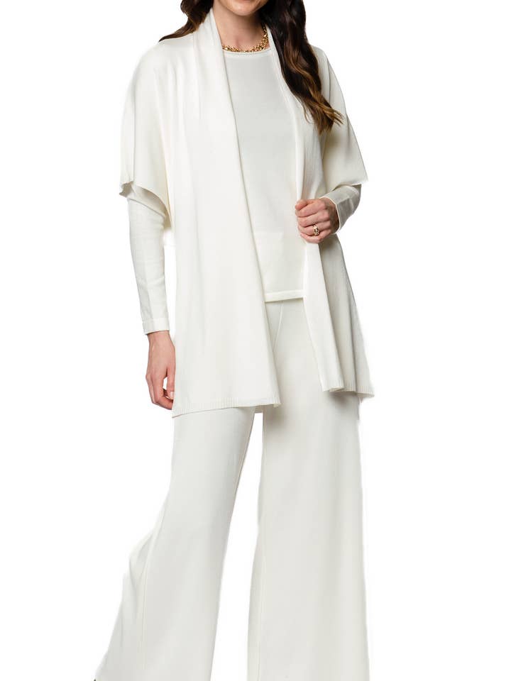 Biana - Wholesale Pants - Women's - Briana Wide-Leg Milano-Knit Pants; Winter White1