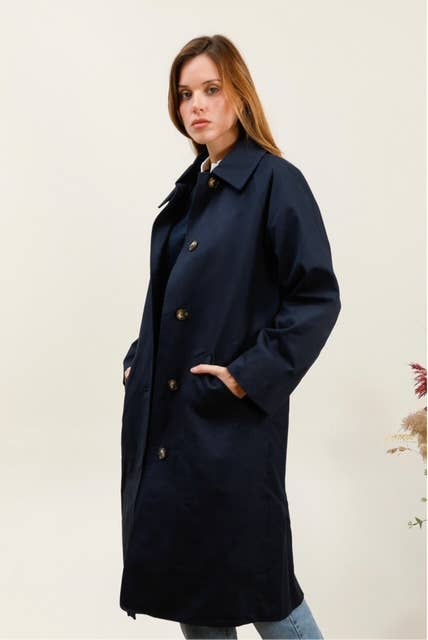 MOOYA - Wholesale Trench Coat - Women's - Long cotton trench coat with paisley lining - MY021