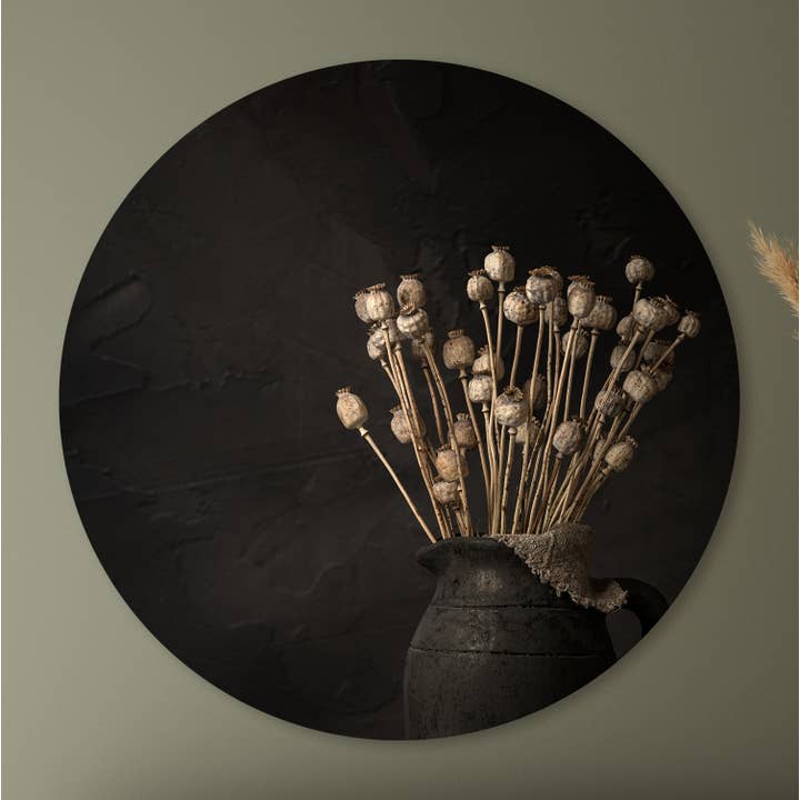 Cercle mural - Bulbes de pavot - Dibond de qualité supérieure pour la vente par Sferico