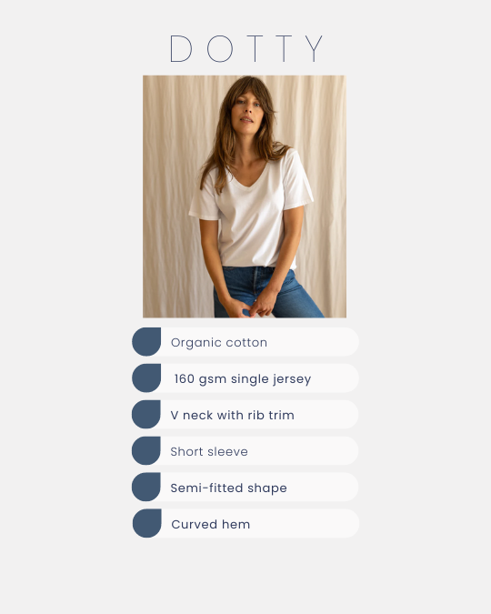 Ivy T – Großhandel T-Shirt – Damen – Weißes T-Shirt Dotty V aus Bio-Baumwolle6