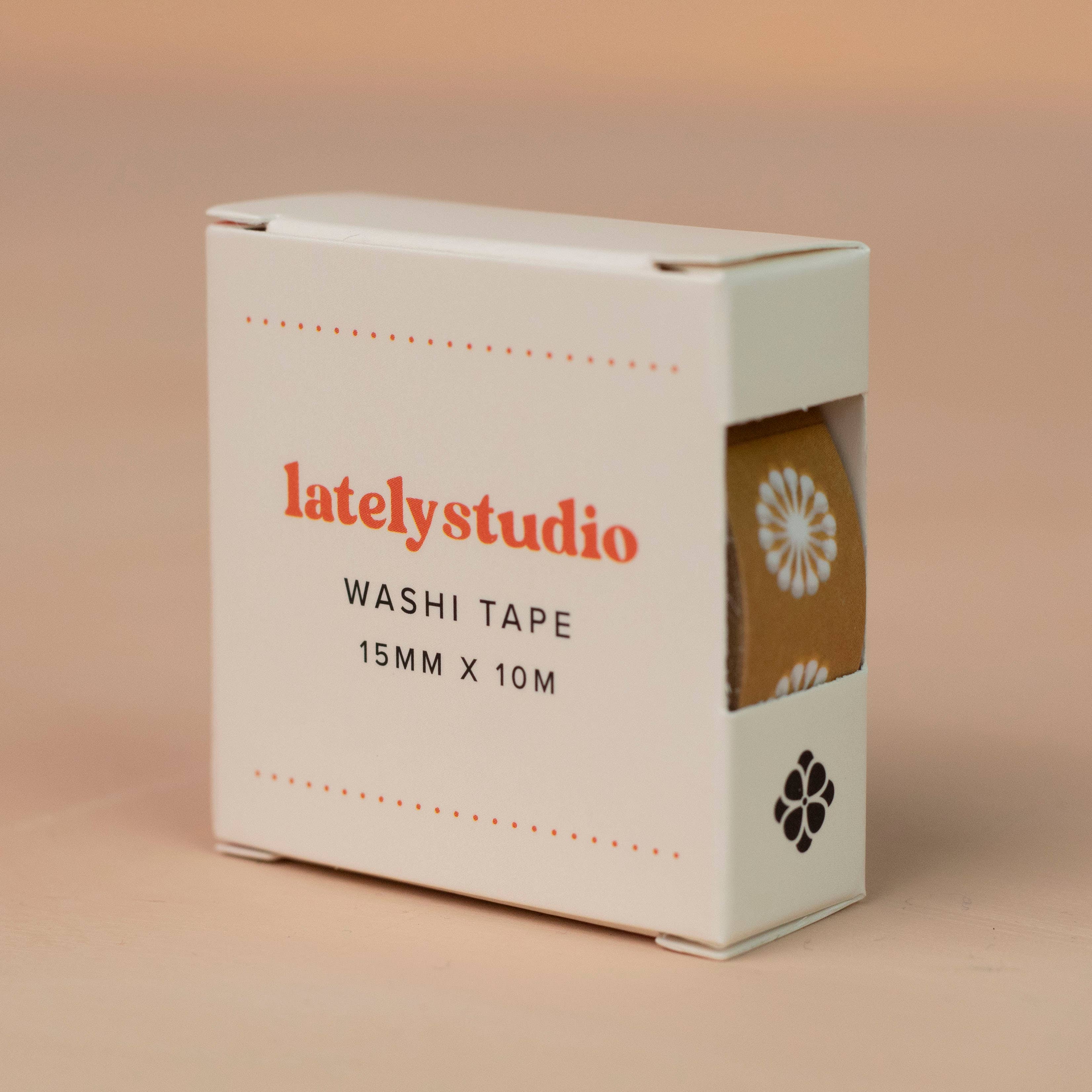 Lately Studio - Wholesale Washi Tape - Yellow Ochre Dandelion Washi Tape |  Flowers Paper Tape1