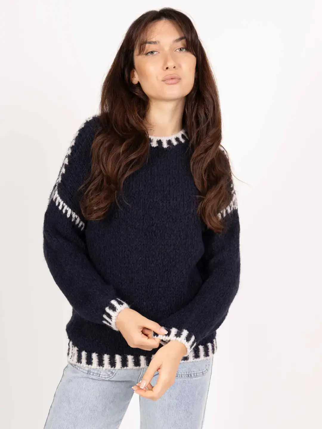 Pépouz' Paris - Wholesale Knit Sweater - Women's - Soft two-tone knit sweater PP251615