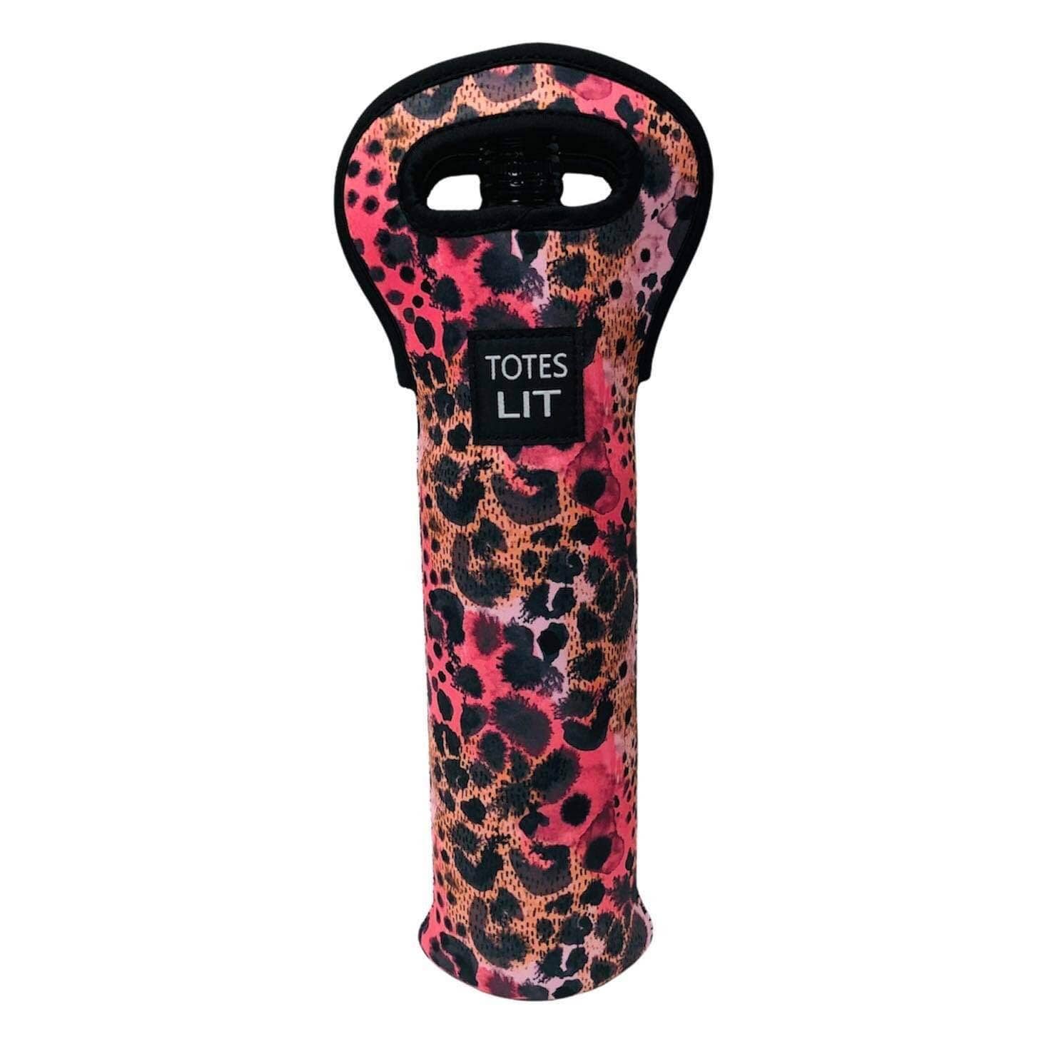 Drink Handlers - Wholesale Wine Tote - Blushing Leopard Wine Bottle Tote0