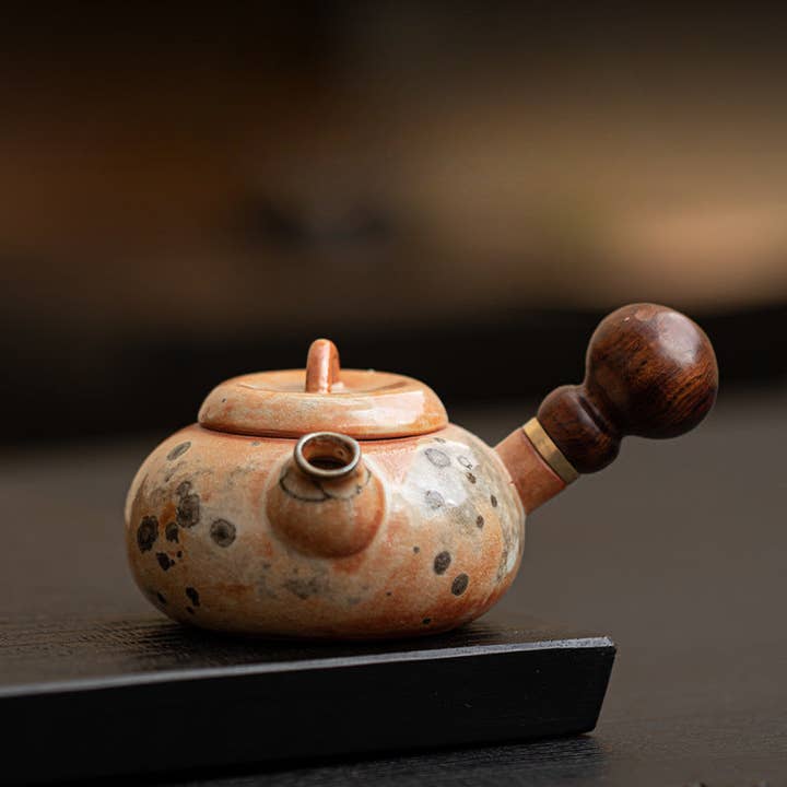 Gohobi (We cover U.S. import duties) - Wholesale Tea Pot - Gohobi Handmade Black Ink Hand-painted Cat Side Handle Teapot 003