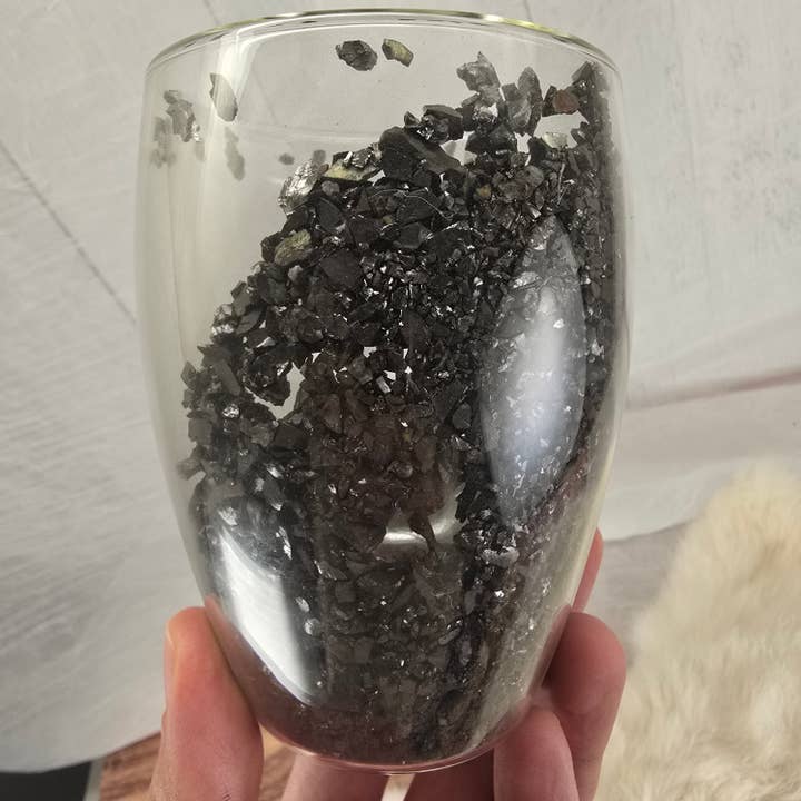 Glass Shungite Cup ~ Crystal Dinnerware ~ Crystal Healing for wholesale by Aquamarine Daydream Wholesale