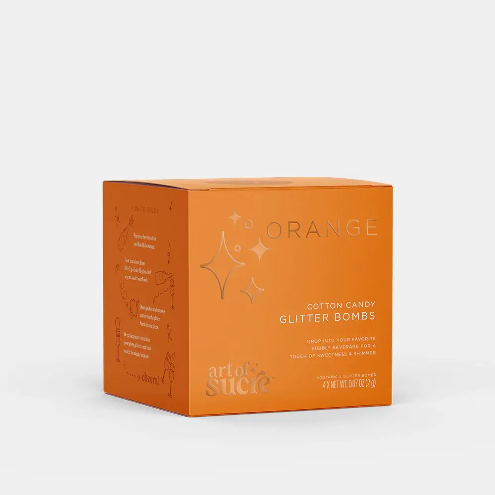 Art of Sucre - Wholesale Cotton Candy - Orange Cotton Candy Drink Glitter Bombs2