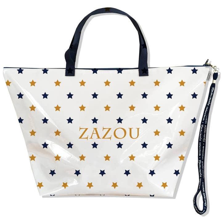 Bolsa de viaje grande, bolsa de fin de semana con estrellas azules y doradas para venta al por mayor de BISTRAKOO