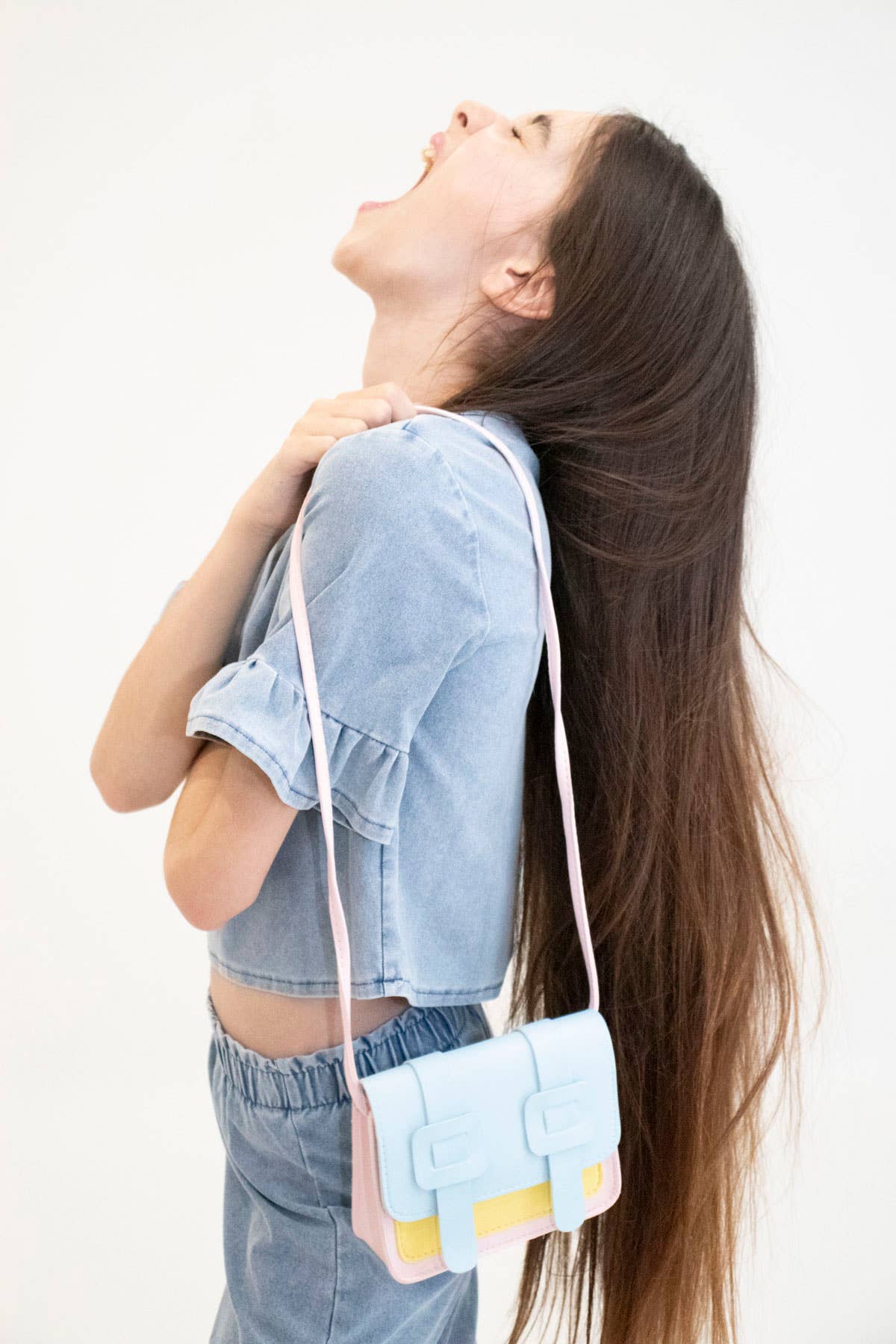 Yuko B - Wholesale Crossbody Bag - Kids - Children's shoulder bag - Tamara Pink & Blue7