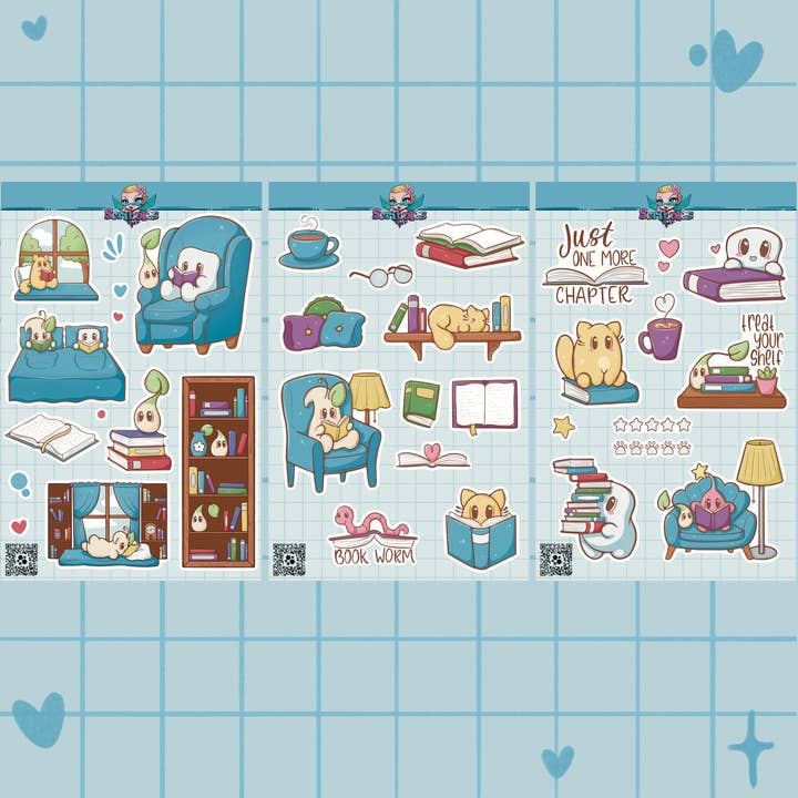 Reading Sticker Sheet Kit & Individual Sheets for wholesale by Eclectic Scribbles