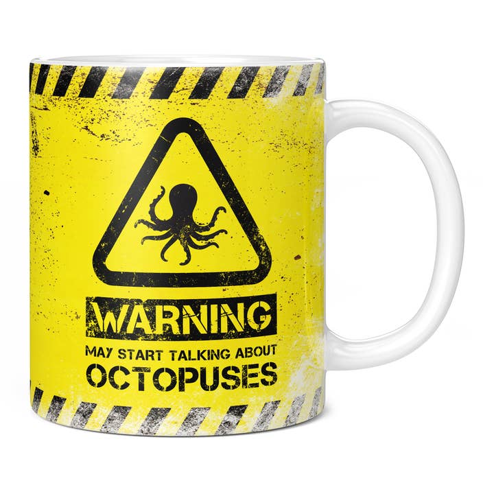 Octopus Mug - Warning May Start Talking About Octopuses for wholesale by Mug Monster