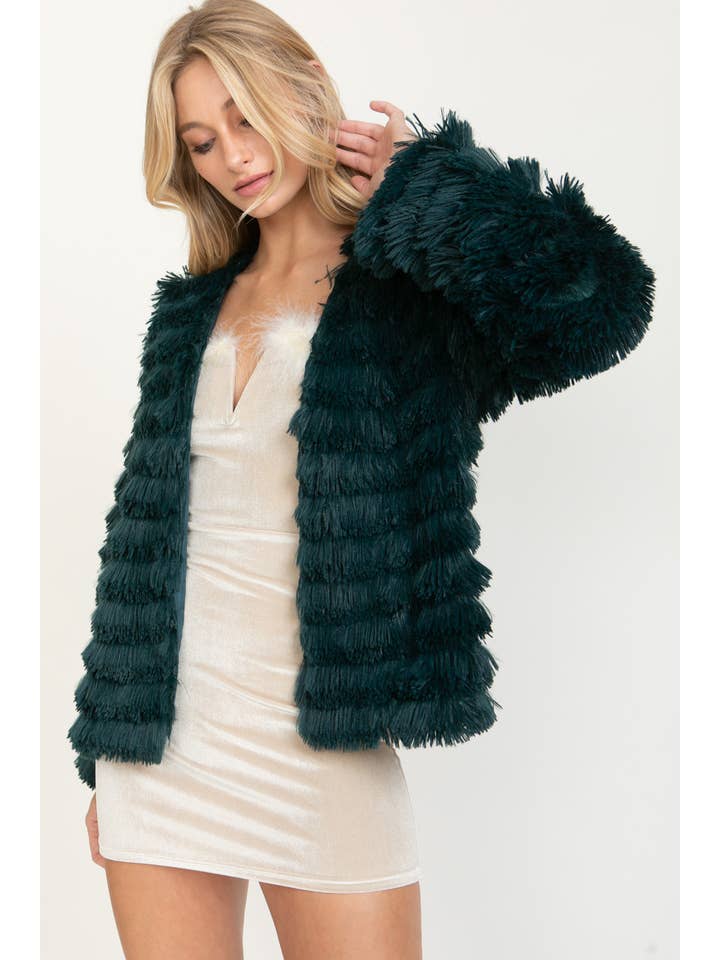 Cloud Ten - Wholesale Jacket - Women's - CJ8439 - FAUX FUR SHAG JACKET