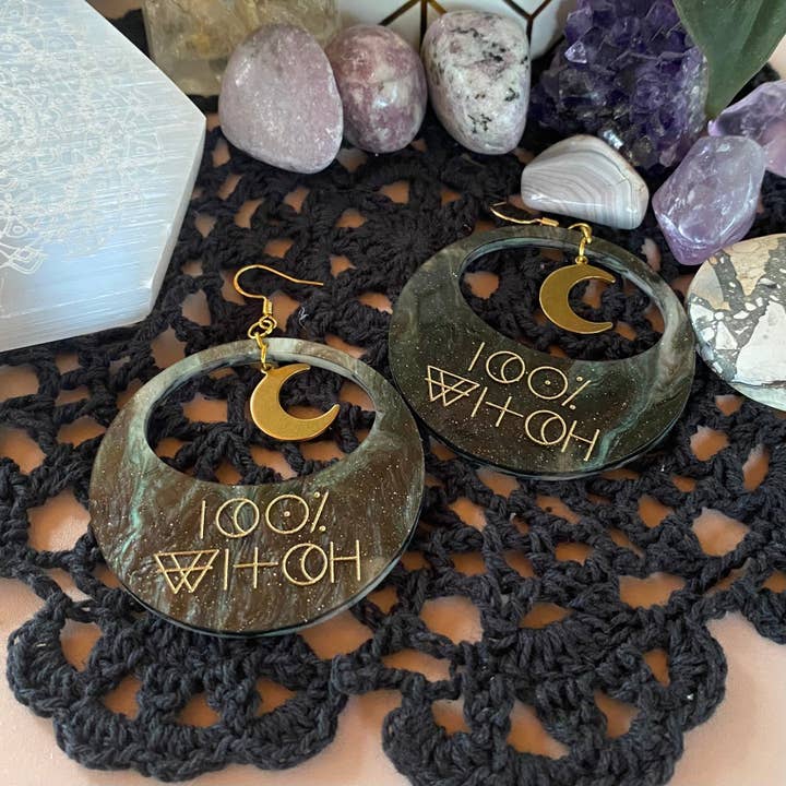 100% Witch Dangle Earrings for wholesale by Moody Girl Accessories
