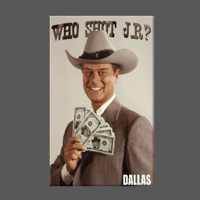 Ba Ba Buttons - Vendita all'ingrosso Spilla da bavero - DALLAS, WHO SHOT JR, magnete, pulsante, specchio, anni '80