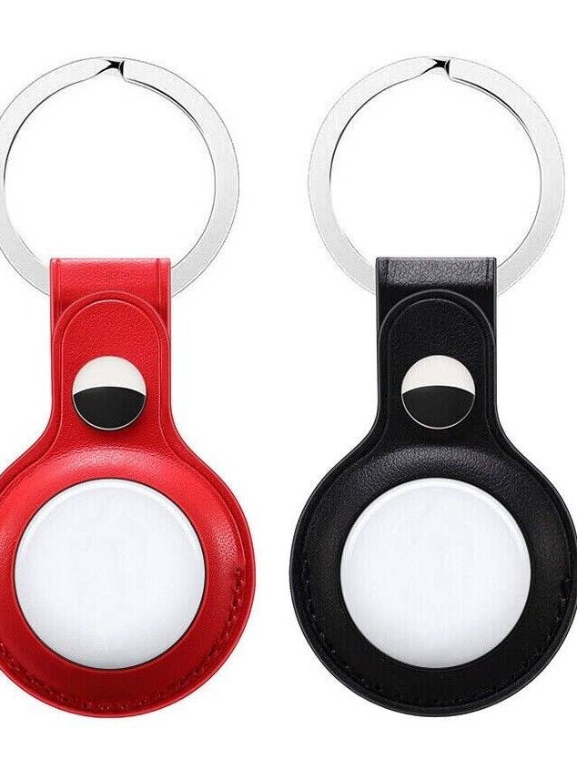 Enhance and Protect Your Apple AirTag with 2-Pack Leather Cases and Keychains for wholesale by VeriDepot