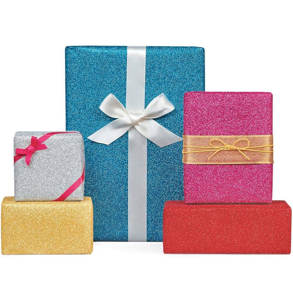 Paper Source Wholesale - Wholesale Wrapping Paper Roll - Red Glitter Roll Wrap1