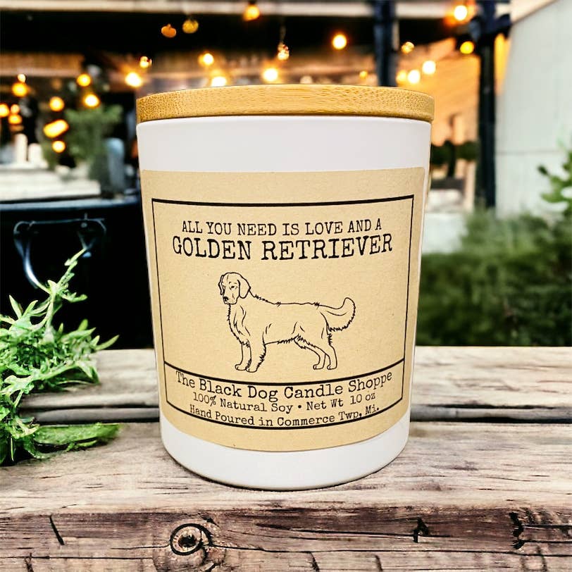 The Black Dog Candle Shoppe - Wholesale Jar/Filled Candle - Golden Retriever Dog Breed Candle2