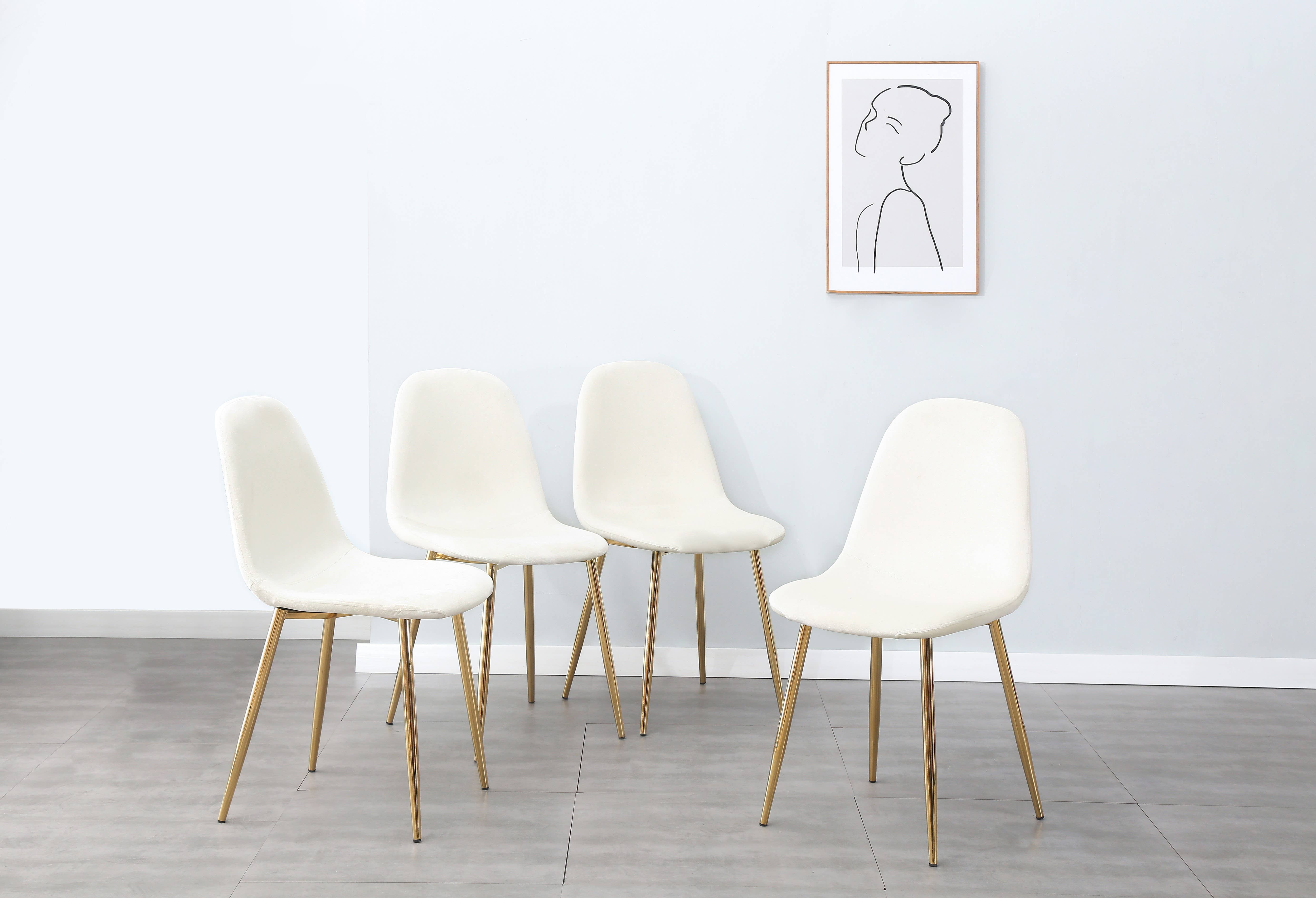 Pozbee - Wholesale Chair - Modern Velvet Dining Chairs Set of 4 with Gold Chrome Legs1