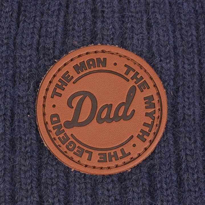 HATPHILE - Wholesale Beanie - Men's - Hatphile Dad The Man The Myth The Legend Leather Patch Knit Beanie Toque