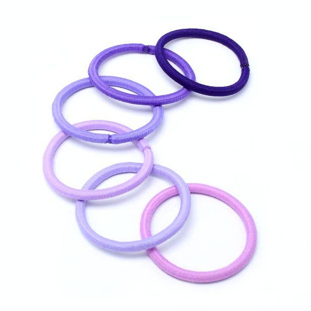 Inca UK - Wholesale Hair Tie - Elastics - Purple Mix - Card Of 12 - 4mm Thick1