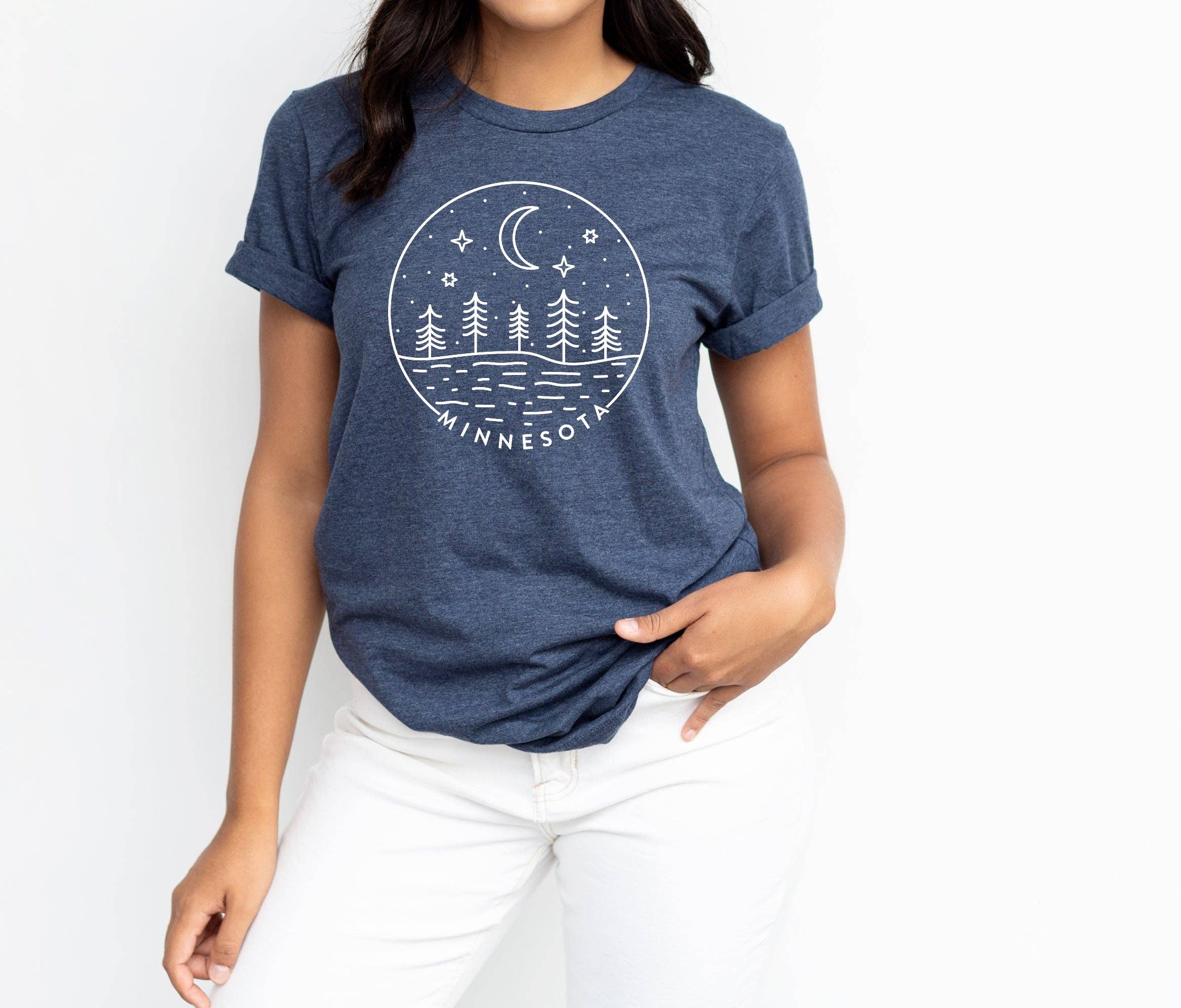 Autumn Rose Co. - Wholesale Screen Printed T-Shirt - Women's - Minnesota Night Tee, Minnesota Graphic Tee, MN Shirts2