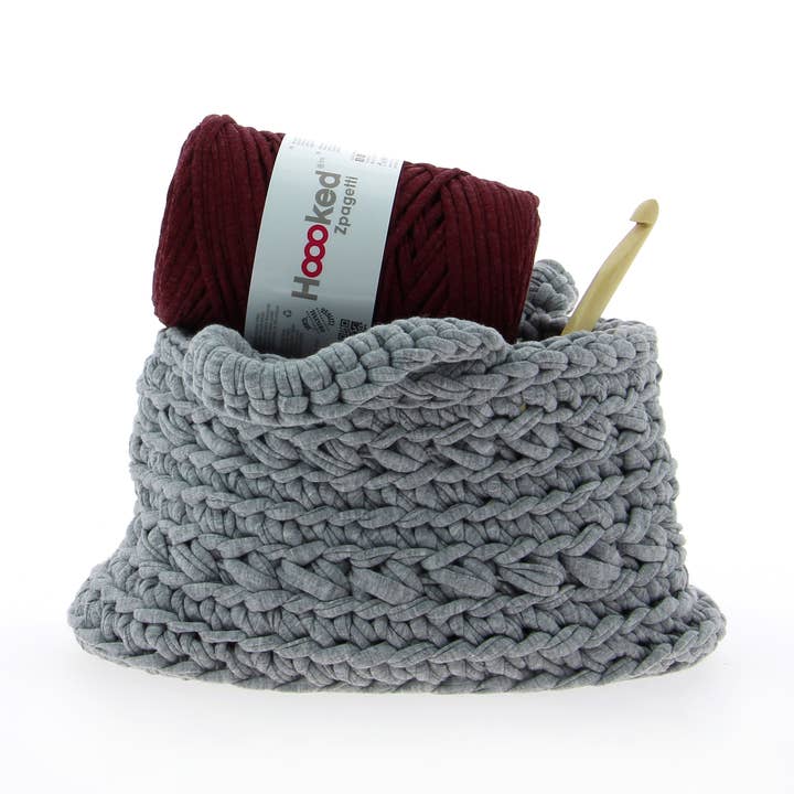 Hoooked Yarns - Wholesale DIY Craft Kit - DIY Crochet Kit Revisto Basket Grey
