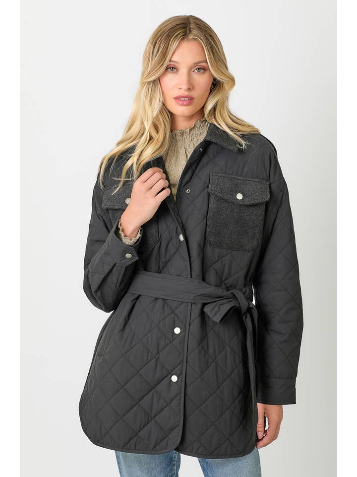 Mystree - Wholesale Puffer Jacket - Women's - 60735 Mix Media Quilting Jacket15