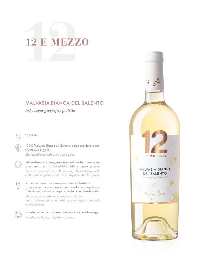 Metina SAS – Vinho branco por atacado – Malvasia Bianca del Salento IGP 12 e Mezzo Varvaglione1