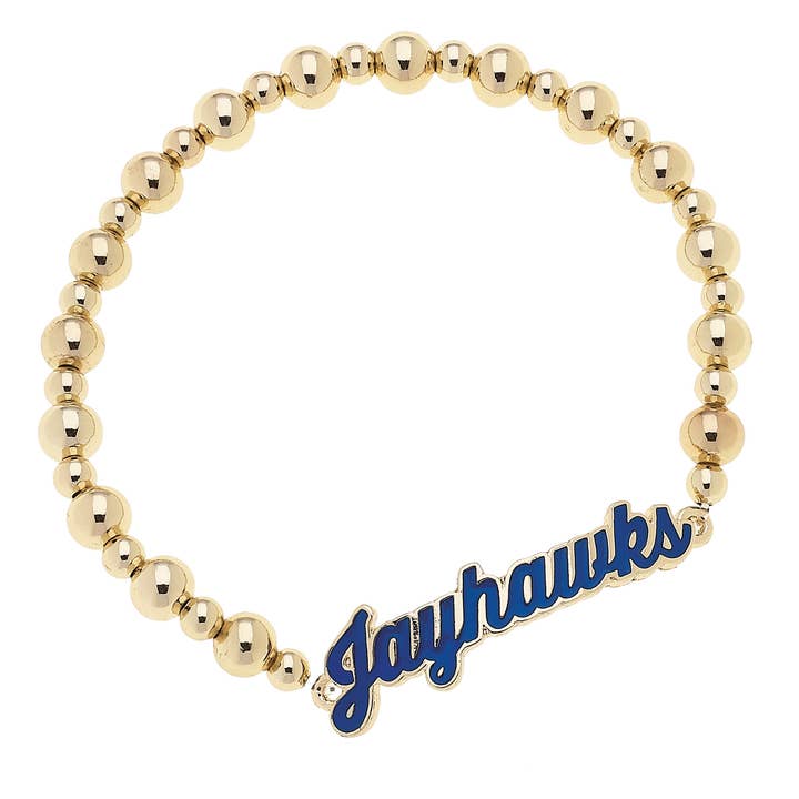 Bracelet extensible émaillé avec autographe des Kansas Jayhawks pour la vente par Canvas Style