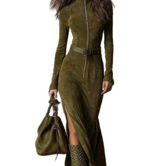 Sheer Trend - Wholesale Coat - Women's - Double-Faced Cashmere Zip-Up Collar Coat Autumn Fashion4