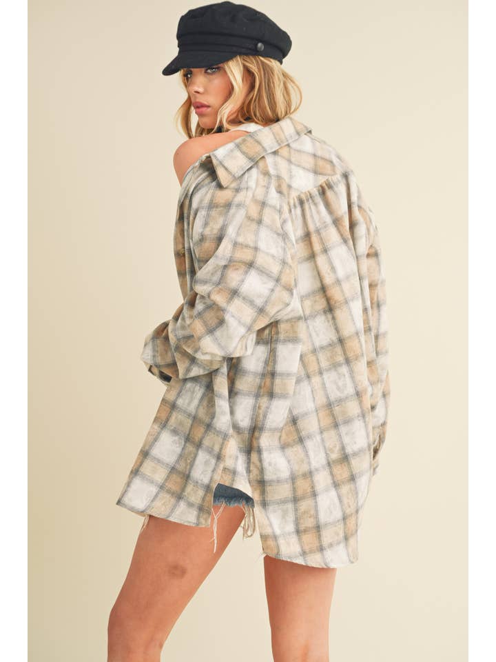 AEMI + CO – wholesale Tröja med knappar – Dam – 8323DN Laura skjorta i tvättat rutigt flanelltyg27