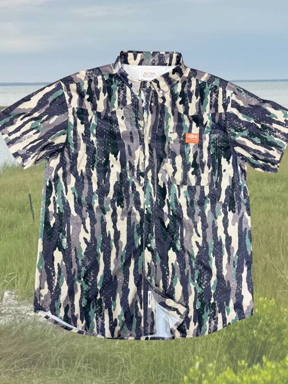 Backwater Camo Pearl Snap for wholesale by REEL RODEO Outdoors